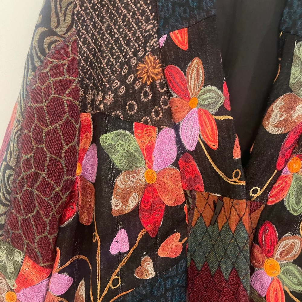 Soft Surroundings Wool Blend Multicolor Jacket Whimseygoth Fairycore Fall - Picture 9 of 12